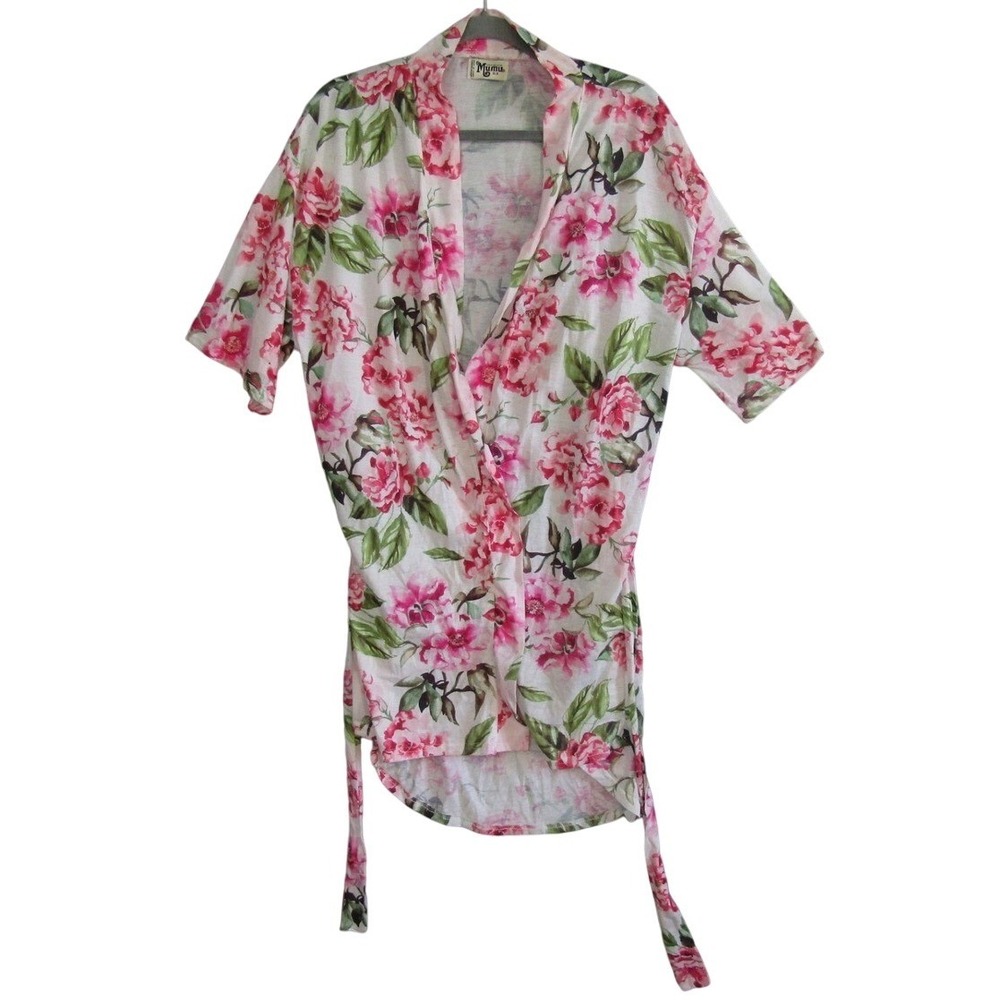 Show Me Your Mumu Floral Robe Kimono Short Sleeve O/S Polyester Intimates Sleep